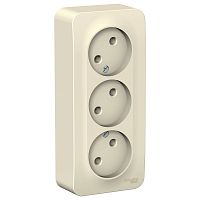 Розетка 3-м О/У BLANCA 16А IP20 250В без заземл. без защ. шторок с изолир. пластиной молоч. Systeme Electric BLNRA000312 (1/6/36)