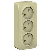 Розетка 3-м О/У BLANCA 16А IP20 250В без заземл. без защ. шторок с изолир. пластиной беж. Systeme Electric BLNRA000317 (1/6/12)