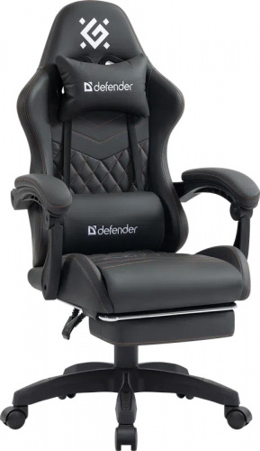 Игровое кресло DEFENDER Bora Тем.серый,класс 4,PU,подножка (1/1) (64024)