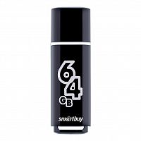 Флеш-накопитель USB  64GB  Smart Buy  Glossy  чёрный (SB64GBGS-K)