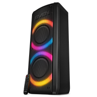 Портативная аудиосистема напольная SVEN АС PS-710 (100 Вт, TWS, Bluetooth, FM, USB, microSD, LED-дисплей, 4400мА*ч), черный (1/2) (SV-021696)