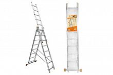 Лестница алюминиевая TDM ЛА3х10, 3х секционная х 10 ступеней, h=6270 мм, Народная (SQ1028-0202)