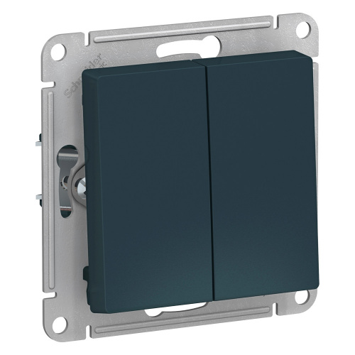 Механизм выключателя 2-кл. С/У ATLASDESIGN 10А IP20 (сх. 5) 10AX механизм изумруд Systeme Electric ATN000851 (1/5/20)