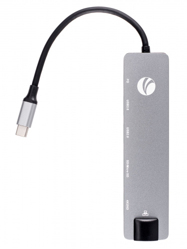 USB-концентратор Type-Cm -->HDMI A(f) 4K@30Hz+USB3.0+USB2.0+RJ45+TF+CD+PD,VCOM, Alum Shell, VCOM<CU4351> (1/100) фото 9
