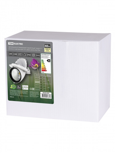 Светильник светодиодный TDM встраиваемый поворотный "Акцент-1" DSL-01-040-WW 40 Вт, 24°, 3000 К, 90 Ra, IP40, (1/16) (SQ0369-0402) фото 2