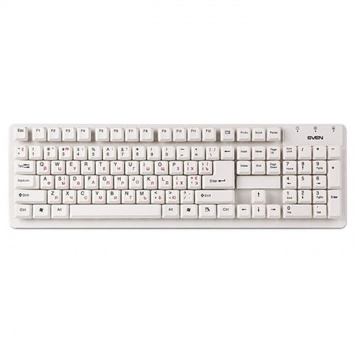 Клавиатура проводная SVEN Standard 301 USB белая (SV-03100301UW)