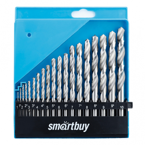 Набор SMARTBUY 19 сверл по металлу, D от 1 до 10 мм с шагом 0.5 мм, до HRC62, кейс tools (1/30) (SBT-SDM-19P1)