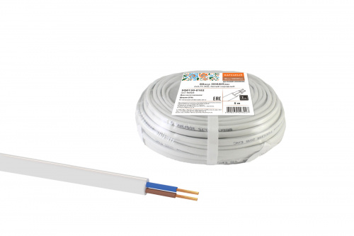 Провод НАРОДНЫЙ ШВВПмб 2х0,75 (5м), белый (1/5/5) (SQ0120-0102) Провод НАРОДНЫЙ ШВВПмб 2х0,75 (5м), белый (1/5/5) (SQ0120-0102)