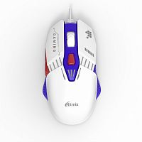Мышь проводная RITMIX ROM-400, белая, кабель - USB 1,5 м, кнопки 6+1, подсветка, разрешение DPI 1200-2400-3200-7200-12800 (1/60) (80004441)