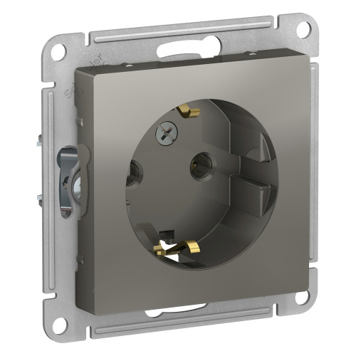 Механизм розетки 1-м С/У ATLASDESIGN 16А IP20 с заземл. сталь Systeme Electric ATN000943 (1/5/20)