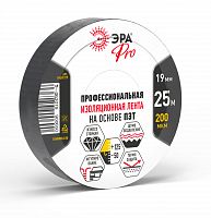 Изолента ЭРА PRO PROPET19 тканевая полиэстер 19 мм х 25 м, 200 мкм черная (1/5/120) (Б0069020)