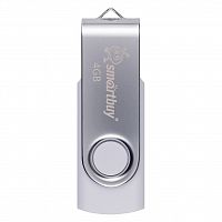 Флеш-накопитель USB  4GB  Smart Buy  Twist  серебро (SB004GB2TWW)