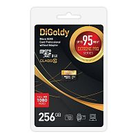Карта памяти MicroSDXC  256GB  Digoldy Class 10 Extreme Pro UHS-I U3 (95 Mb/s) без адаптера (DG256GCSDXC10UHS-1-ElU3 w)