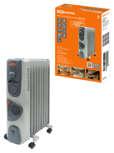 Масляный обогреватель МО-9ТВ, 2000 Вт, 9 сек, вент, регул. мощн. (800/1200/2000+400 Вт), термостат, TDM (1) (SQ2501-0912)