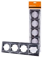 Рамка 4-х постовая горизонтальная старинное серебро с/у, "Лама" TDM (12/144) (SQ1815-0682)