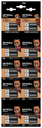 Элемент питания OPTICELL SIMPLY LR6 отрывной BL20 2*10 (20/200/21000) (5050001)