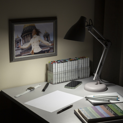 Светильник ЭРА настольный под лампу N-123-Е27-40W-GY серый (12/96) (Б0047199) фото 15