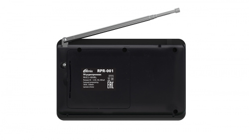Радиоприёмник RITMIX RPR-001 BLACK, FM-,87,5-108МГц,цифр.тюнер,LED диспл,40ст.пам.,телеск.антен,мр3 USB,micro SD (1/40) (80002630) фото 3 Радиоприёмник RITMIX RPR-001 BLACK, FM-,87,5-108МГц,цифр.тюнер,LED диспл,40ст.пам.,телеск.антен,мр3 USB,micro SD (1/40) (80002630) фото 3