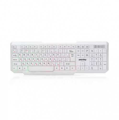 Клавиатура проводная Smartbuy ONE 333, USB, белая, с подсветкой (1/20) (SBK-333U-W)