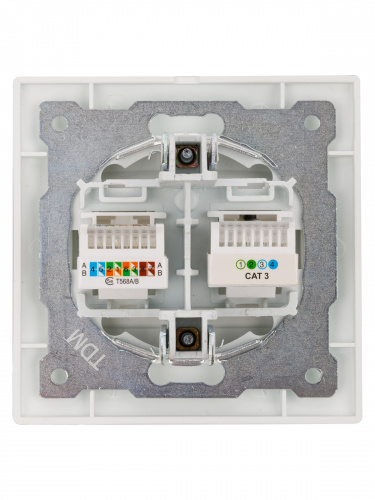 Розетка телефонная RJ11 + компьютерная RJ45 перламутр "Лама" (10/120) TDM (SQ1815-0819) фото 4