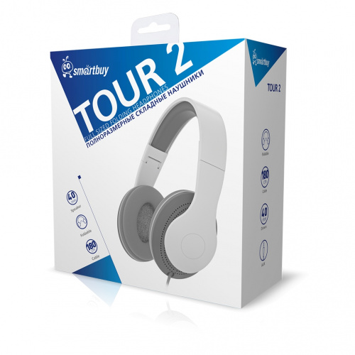 Наушники полноразмерные Smartbuy TOUR 2,40мм динамики, кабель 1.8м , полноразмерная, серые (SBE7640) (1/20) фото 3