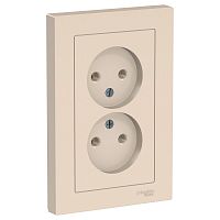 Розетка 2-м С/У ATLASDESIGN 16А IP20 без заземл. в сборе беж. Systeme Electric ATN000220 (1/15/90)