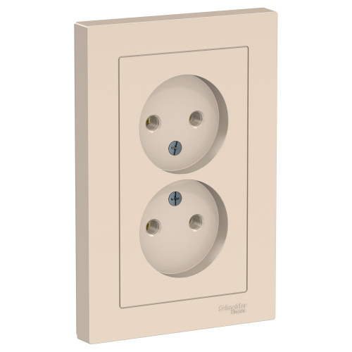 Розетка 2-м С/У ATLASDESIGN 16А IP20 без заземл. в сборе беж. Systeme Electric ATN000220 (1/15/90) Розетка 2-м С/У ATLASDESIGN 16А IP20 без заземл. в сборе беж. Systeme Electric ATN000220 (1/15/90)
