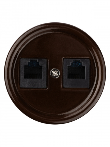 Розетка TDM двойная телефонная RJ11 коричневая «Болонь» (1/72) (SQ1820-0450) фото 5
