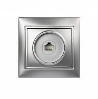 Розетка SMARTBUY скрытая установка, компьютерная RJ-45 1-местная серебро "Венера" (SBE-01s-S1-RJ)