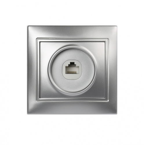 Розетка SMARTBUY скрытая установка, компьютерная RJ-45 1-местная серебро "Венера" (SBE-01s-S1-RJ)