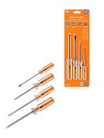 Набор отверток 4 шт.: SL3x75, SL5х100, PH1х75, PH2х100 (блистер), CS "Гранит" TDM (1/36) (SQ1013-0101)