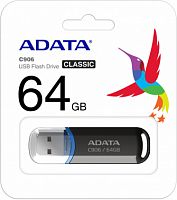 Флеш-накопитель USB  64GB  A-Data  C906  чёрный (AC906-64G-RBK)