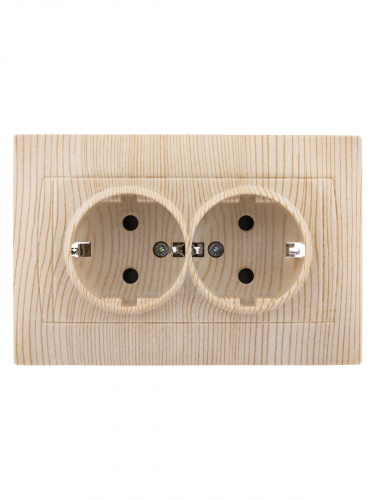 Розетка двойная 2П+З 16А 250В с защ. шт. сосна , с/у, "Лама" (6/72) TDM (SQ1815-0313) фото 4 Розетка двойная 2П+З 16А 250В с защ. шт. сосна , с/у, "Лама" (6/72) TDM (SQ1815-0313) фото 4