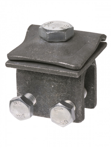 Держатель фальцевый стальной зажим с 2-х болтовым креплением для прута Ø6-10 мм, гор. цинк. TDM (1/80) (SQ2402-3282)