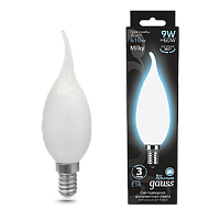 Лампа светодиодная GAUSS Filament Свеча на ветру 9W 610lm 4100К Е14 milky 1/10/50 (104201209)