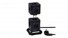 Сетевой фильтр RITMIX RM-292C Black, 9 розеток (два модуля по 5), 16А, 4000Вт, Type-C + 2 USB, конпка питания, кабель медный 2м, с заземлением (1/12) (80003365)