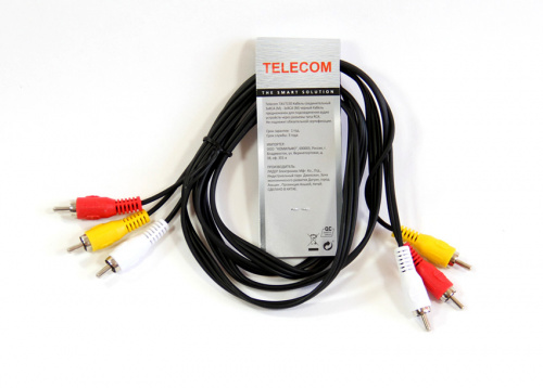 Кабель соединительный 3xRCA (M) / 3xRCA (M), 1.5 м. TELECOM (1/125) (TAV7150-1.5M) фото 3
