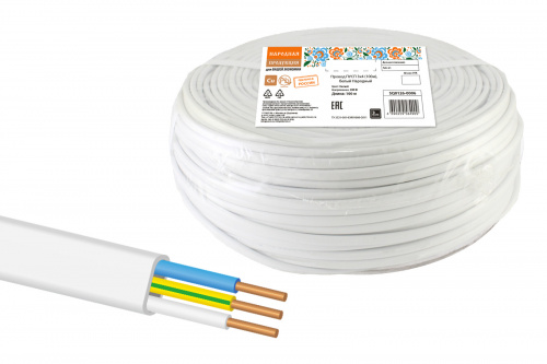 Провод НАРОДНЫЙ ПУСП 3х4 (100м), белый (SQ0126-0006) Провод НАРОДНЫЙ ПУСП 3х4 (100м), белый (SQ0126-0006)