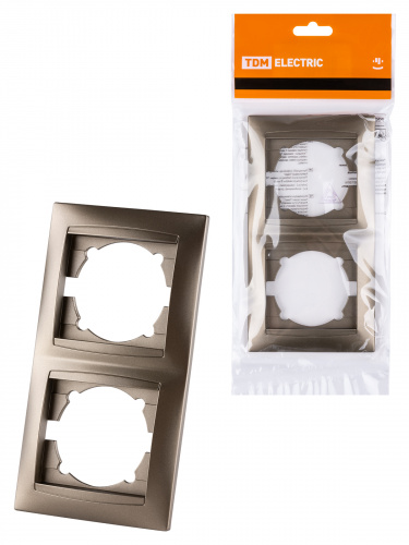 Рамка 2-х постовая вертикальная бронза , с/у, "Лама" (20/240) TDM (SQ1815-0733) Рамка 2-х постовая вертикальная бронза , с/у, "Лама" (20/240) TDM (SQ1815-0733)