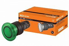 Кнопка грибовидная SB7-CWM31-220V(LED) d35мм 1з зеленая TDM (SQ0746-0049)