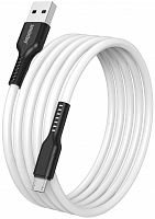 Кабель для зарядки и передачи данных S21 MicroUSB белый, 2.4 А, сил., 1 м, Smartbuy (iK-12-S21bw)