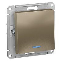 Механизм выключателя 1-кл. С/У ATLASDESIGN 10А IP20 (сх. 1а) 10AX с подсветкой механизм шампань Systeme Electric ATN000513 (1/10/60)