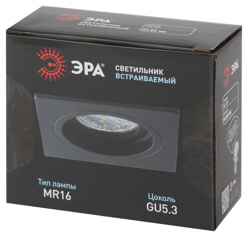 Светильник ЭРА встраиваемый алюминиевый KL85 BK MR16/GU5.3 черный (1/100) (Б0054349) фото 4