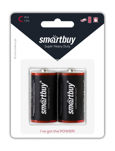 Элемент питания SMARTBUY  R14  BL2 (12/192) (SBBZ-C02B)