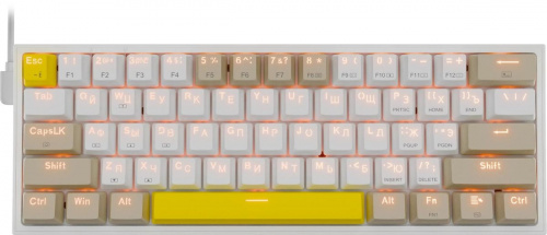Клавиатура проводная игровая механическая REDRAGON Fizz RU, RGB, красные свитчи, беж-желтый (1/10) (72596)