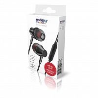 Внутриканальная гарнитура Smartbuy M100, металлич корпус, микрофон, пульт, черная (SBH-021K) (1/60)