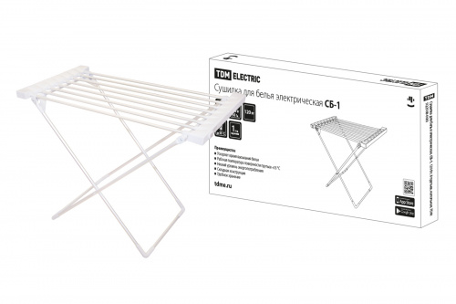 Сушилка для белья электрическая, СБ-1, 120 Вт, 8 прутьев, напольная, TDM (1/5)
