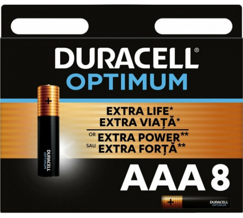 Элемент питания DURACELL  LR03  BL8 OPTIMUM  (8/64/22400) (Б0056025)