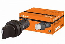 Переключатель на 2 положения с фиксацией SB7-CD25 короткая ручка d22мм 1з+1р черный TDM (SQ0746-0071)