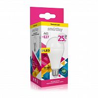 Лампа светодиодная SMARTBUY A65 25Вт 220V 3000K E27 (тёплый свет) (1/100) (SBL-A65-25-30K-E27)